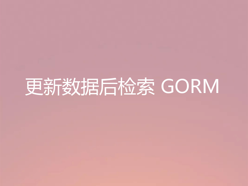 更新数据后检索 GORM