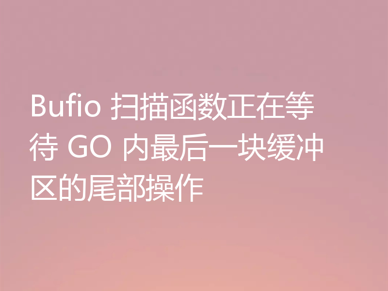 Bufio 扫描函数正在等待 GO 内最后一块缓冲区的尾部操作