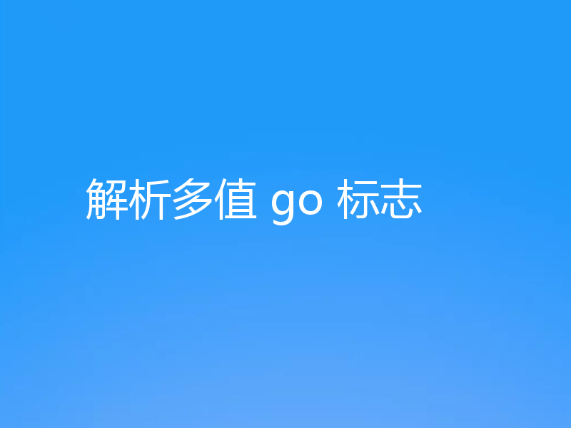 解析多值 go 标志