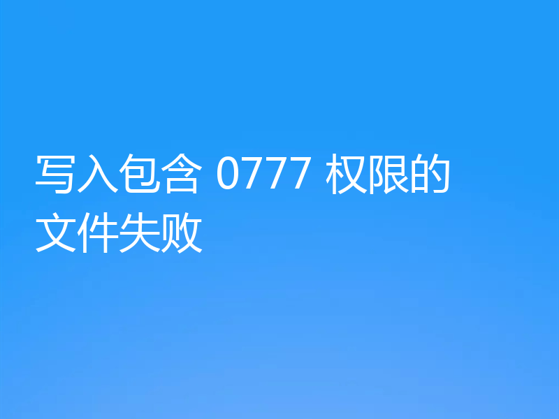 写入包含 0777 权限的文件失败