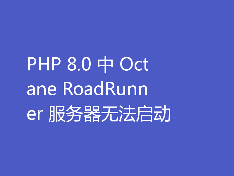 PHP 8.0 中 Octane RoadRunner 服务器无法启动