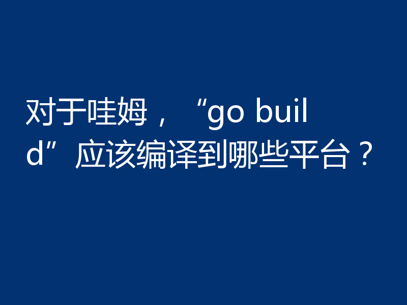 对于哇姆，“go build”应该编译到哪些平台？
