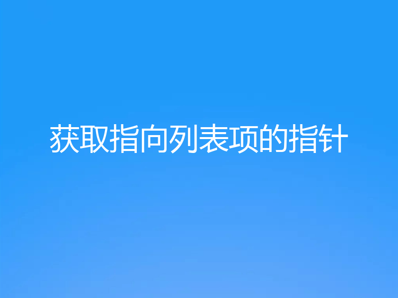 获取指向列表项的指针