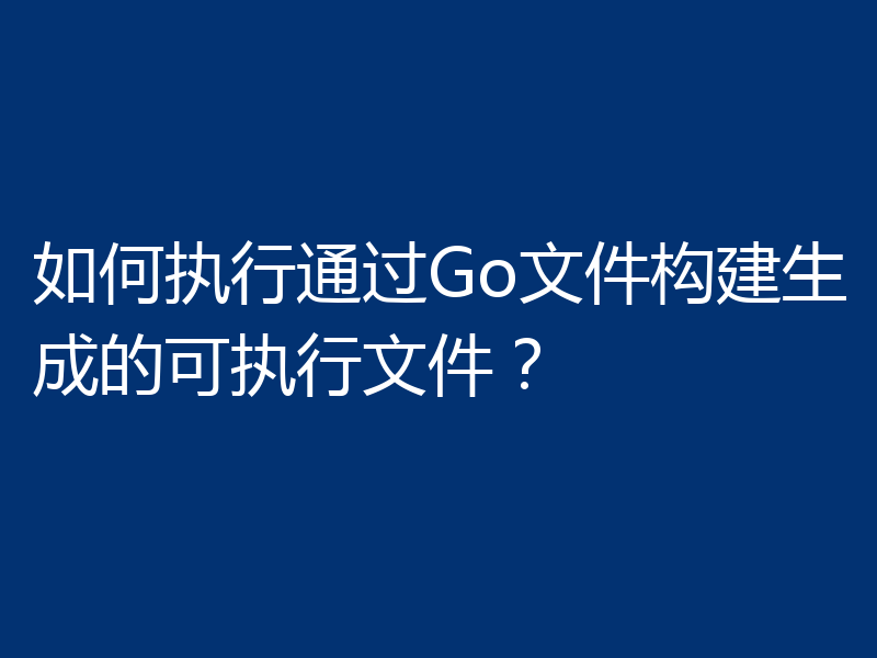 如何执行通过Go文件构建生成的可执行文件？