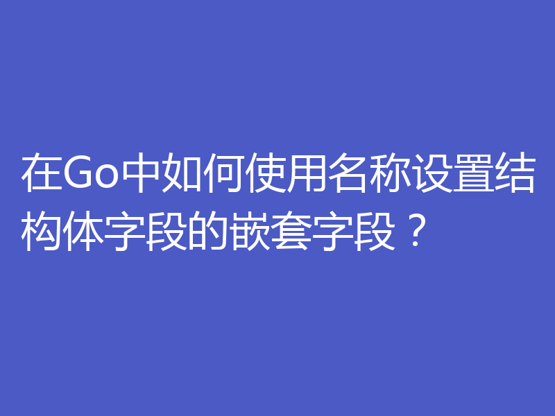 在Go中如何使用名称设置结构体字段的嵌套字段？