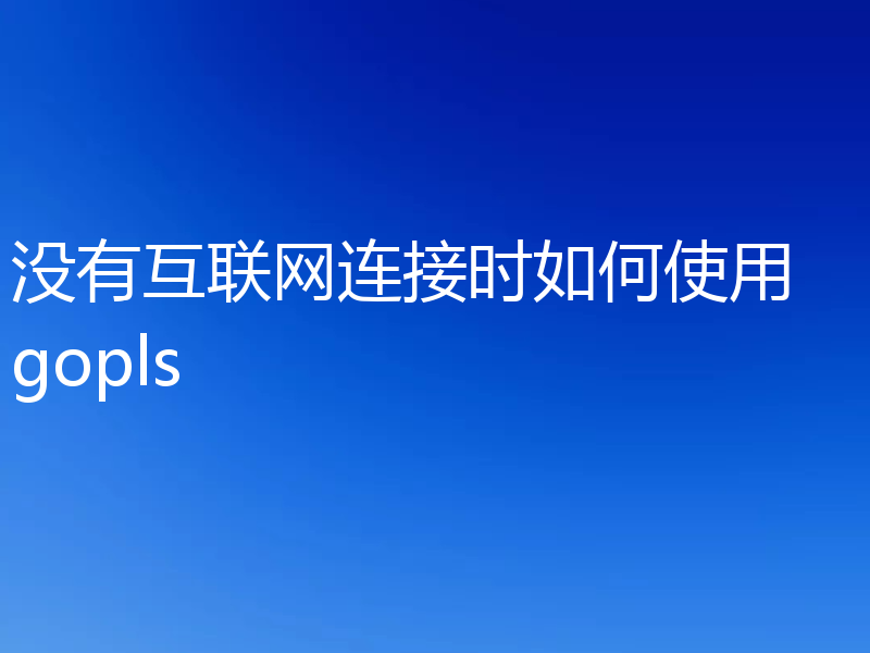 没有互联网连接时如何使用 gopls