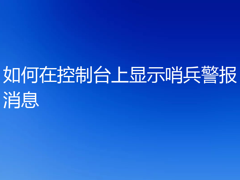如何在控制台上显示哨兵警报消息