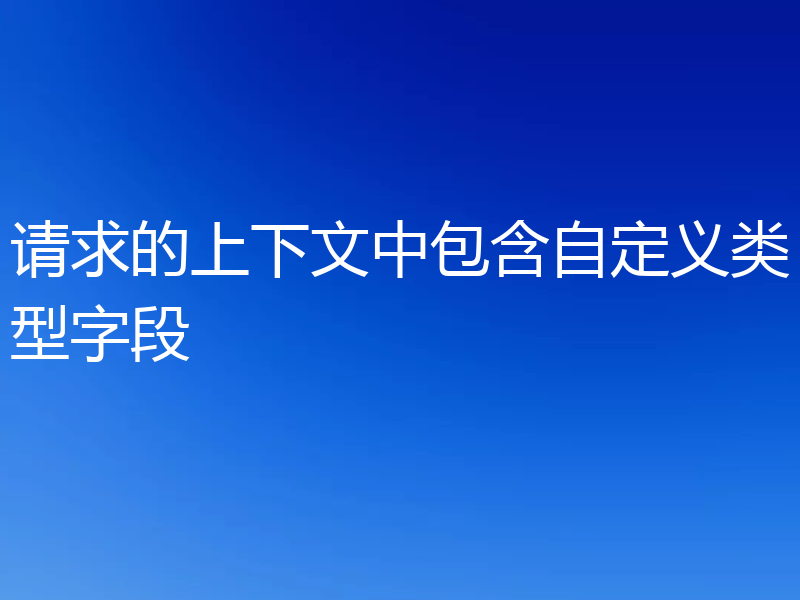 请求的上下文中包含自定义类型字段