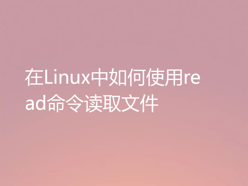 在Linux中如何使用read命令读取文件