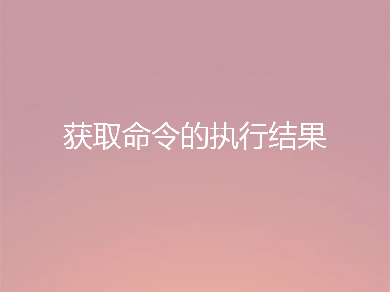 获取命令的执行结果