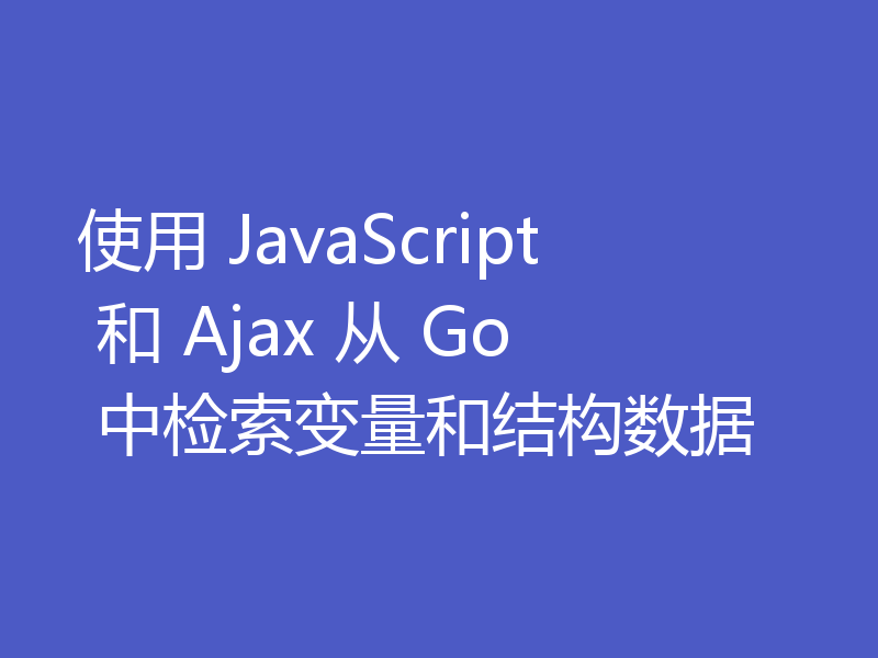 使用 JavaScript 和 Ajax 从 Go 中检索变量和结构数据