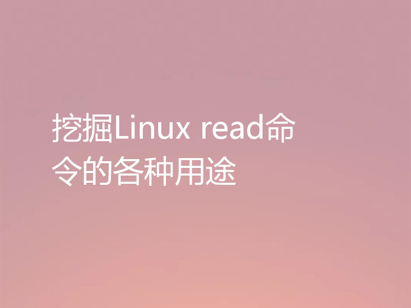 挖掘Linux read命令的各种用途