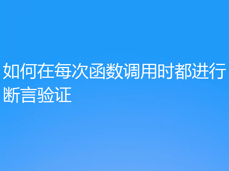 如何在每次函数调用时都进行断言验证