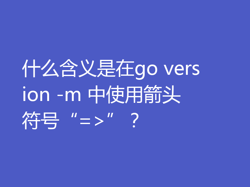什么含义是在go version -m 中使用箭头符号“=>”？