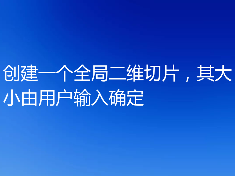 创建一个全局二维切片，其大小由用户输入确定