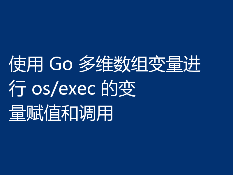 使用 Go 多维数组变量进行 os/exec 的变量赋值和调用