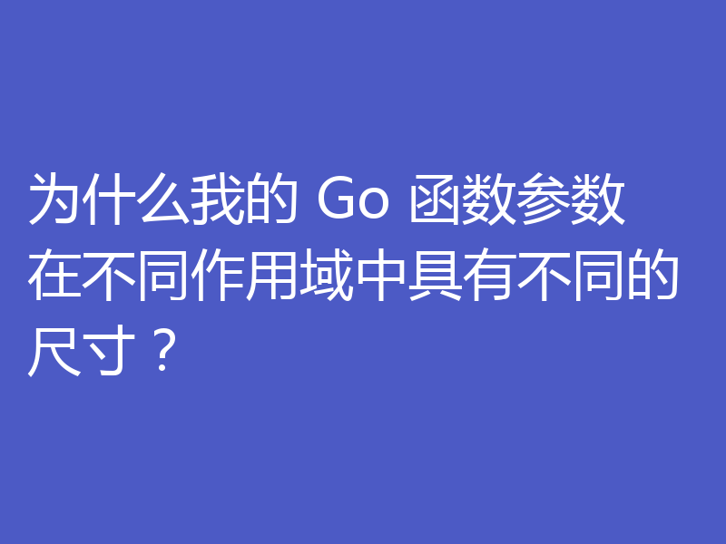 为什么我的 Go 函数参数在不同作用域中具有不同的尺寸？