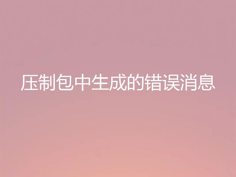 压制包中生成的错误消息