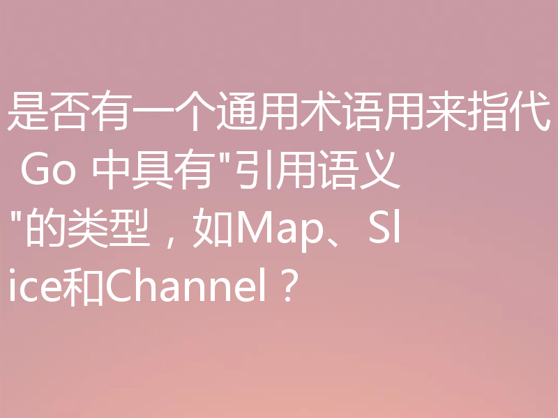 是否有一个通用术语用来指代 Go 中具有
