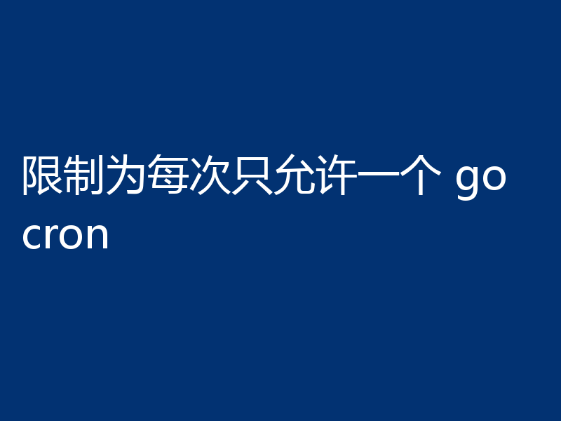 限制为每次只允许一个 gocron