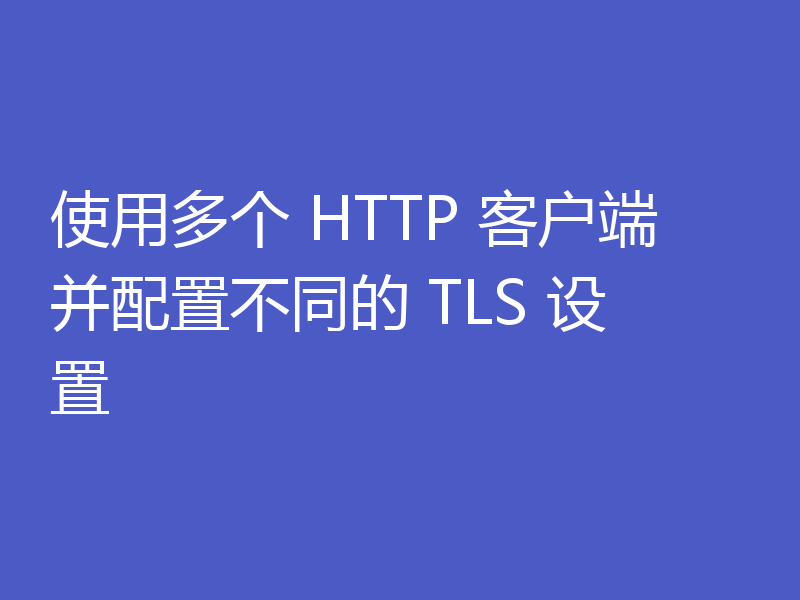 使用多个 HTTP 客户端并配置不同的 TLS 设置