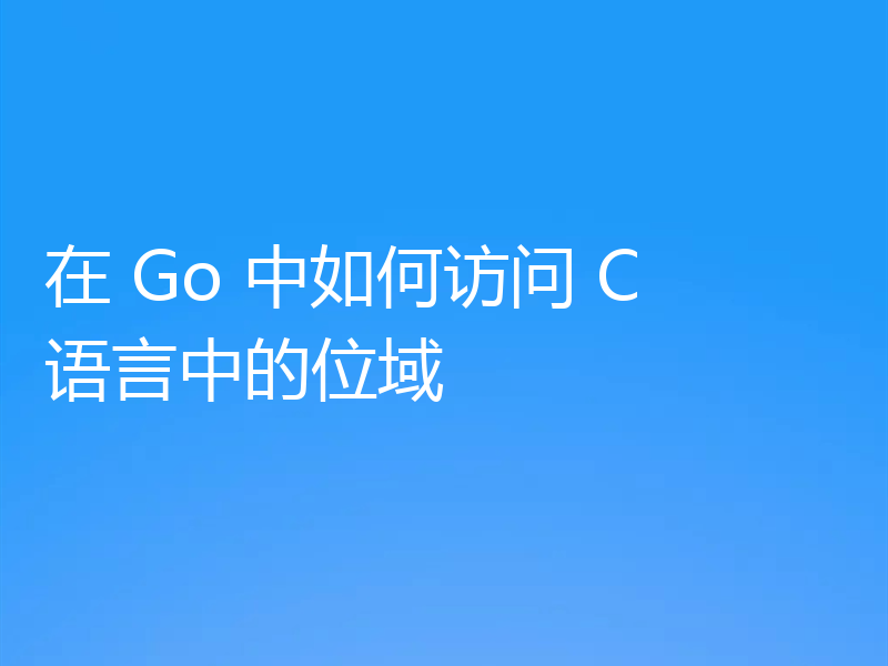 在 Go 中如何访问 C 语言中的位域