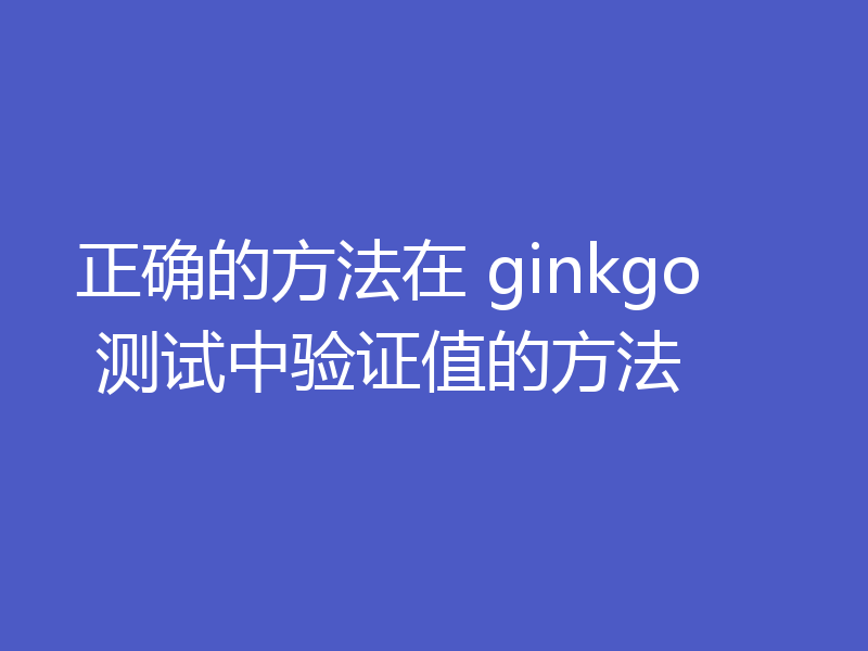 正确的方法在 ginkgo 测试中验证值的方法