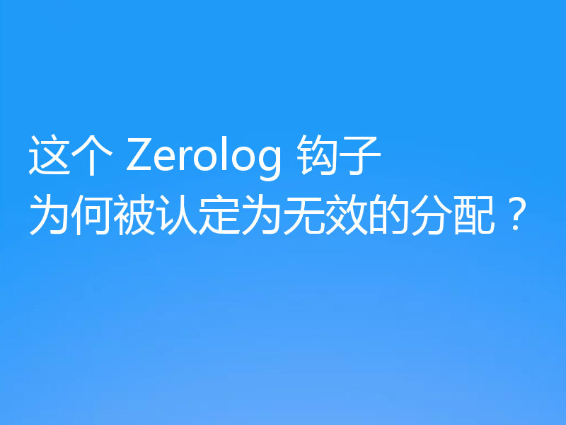这个 Zerolog 钩子为何被认定为无效的分配？