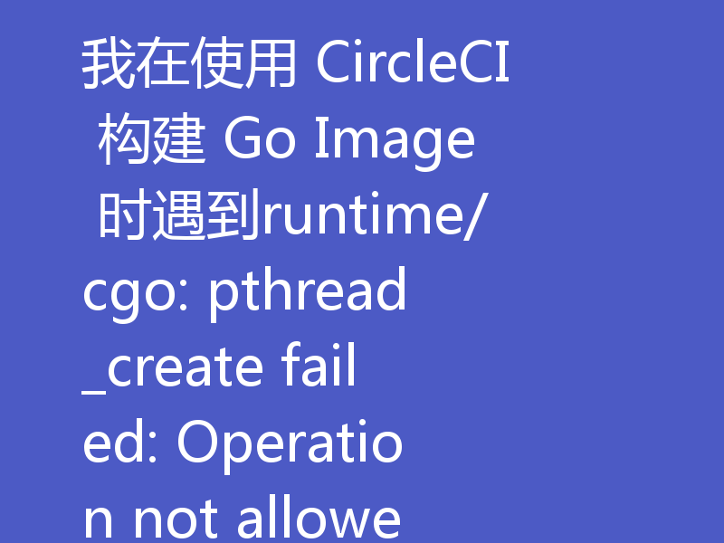 我在使用 CircleCI 构建 Go Image 时遇到runtime/cgo: pthread_create failed: Operation not allowed