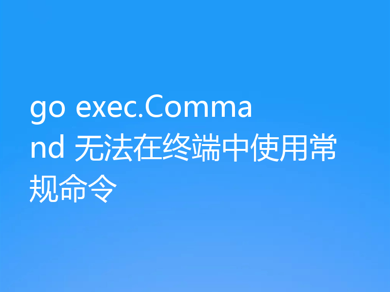 go exec.Command 无法在终端中使用常规命令