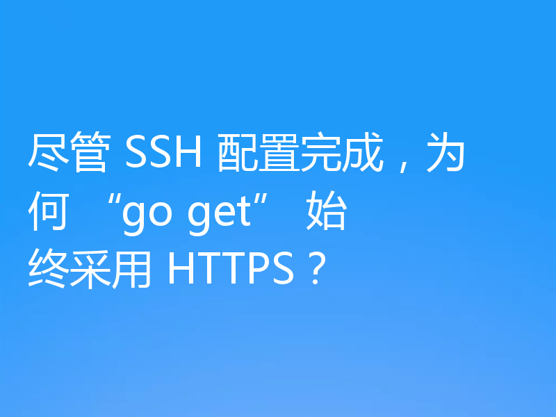尽管 SSH 配置完成，为何 “go get” 始终采用 HTTPS？