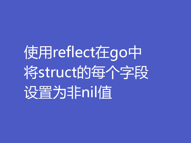 使用reflect在go中将struct的每个字段设置为非nil值