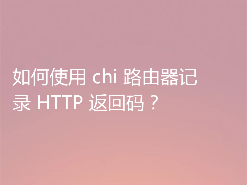 如何使用 chi 路由器记录 HTTP 返回码？