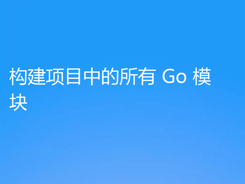 构建项目中的所有 Go 模块