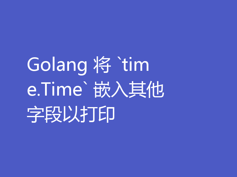 Golang 将 `time.Time` 嵌入其他字段以打印