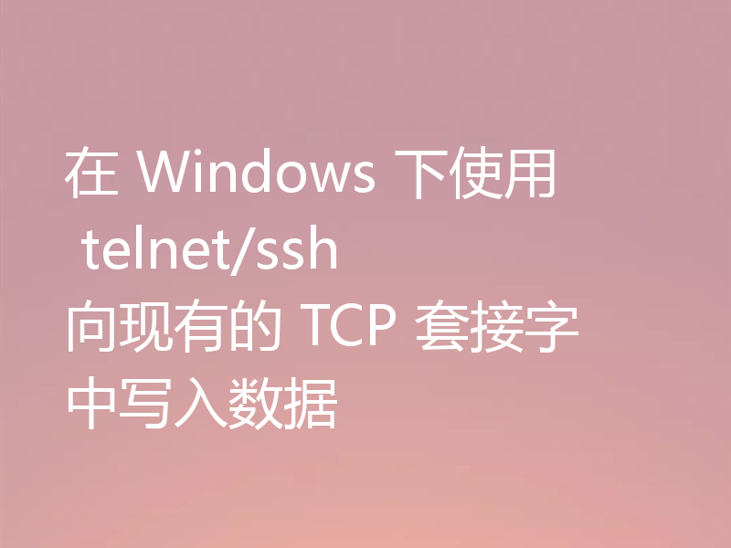 在 Windows 下使用 telnet/ssh 向现有的 TCP 套接字中写入数据