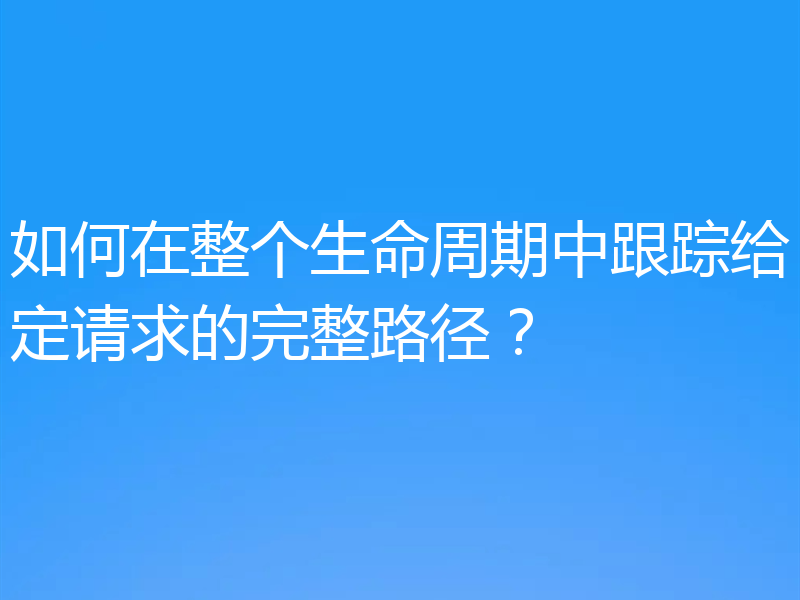 如何在整个生命周期中跟踪给定请求的完整路径？