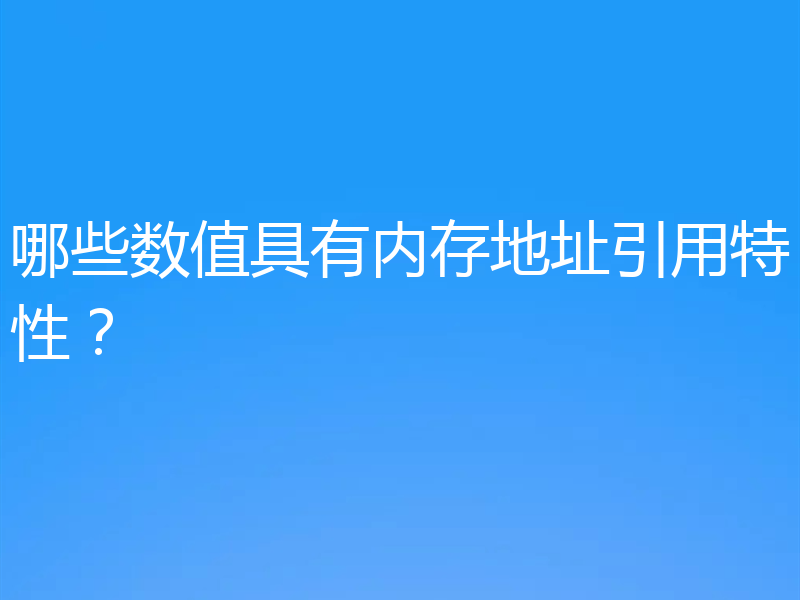 哪些数值具有内存地址引用特性？
