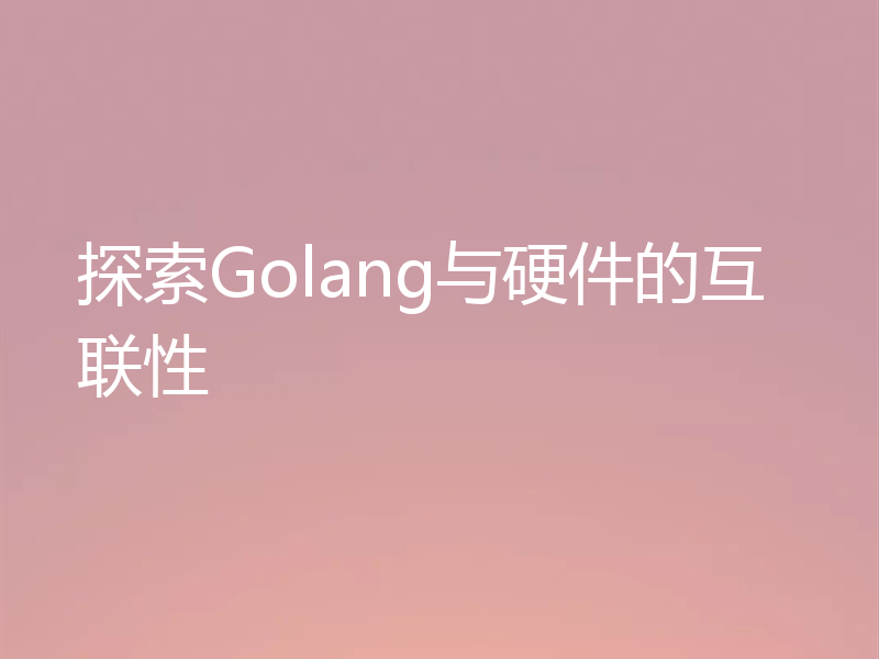 探索Golang与硬件的互联性