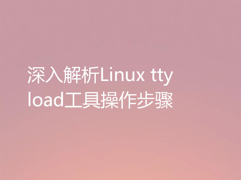 深入解析Linux ttyload工具操作步骤