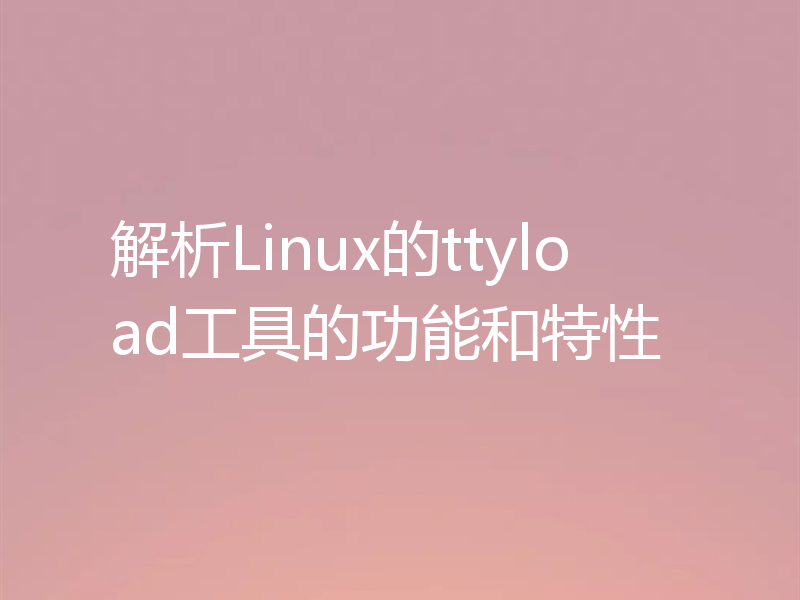 解析Linux的ttyload工具的功能和特性
