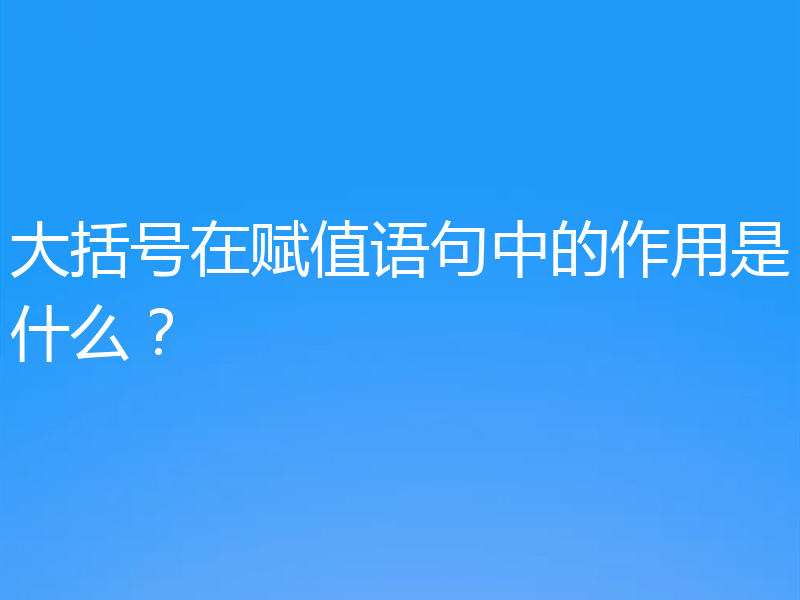 大括号在赋值语句中的作用是什么？