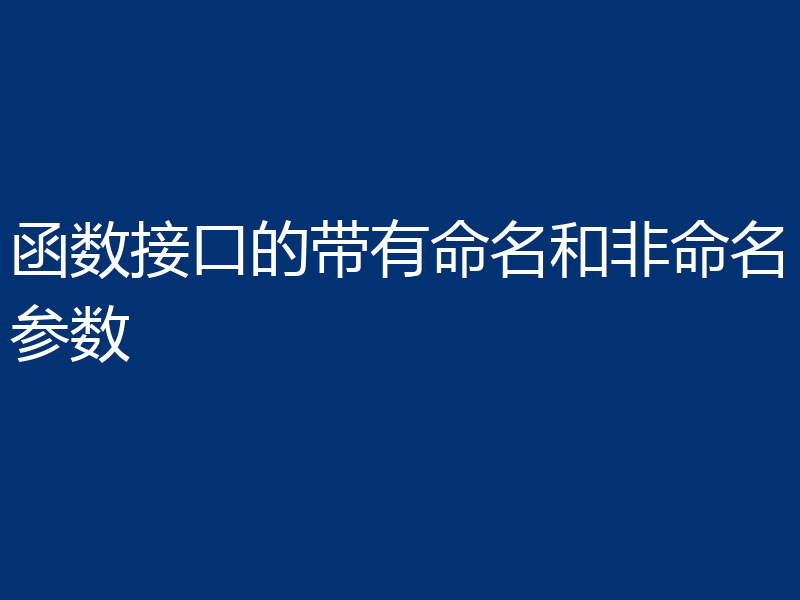 函数接口的带有命名和非命名参数