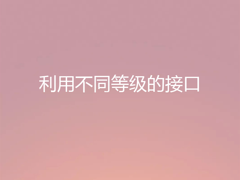 利用不同等级的接口