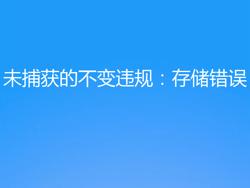 未捕获的不变违规：存储错误