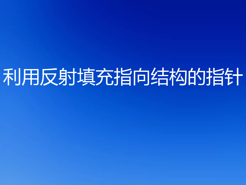 利用反射填充指向结构的指针