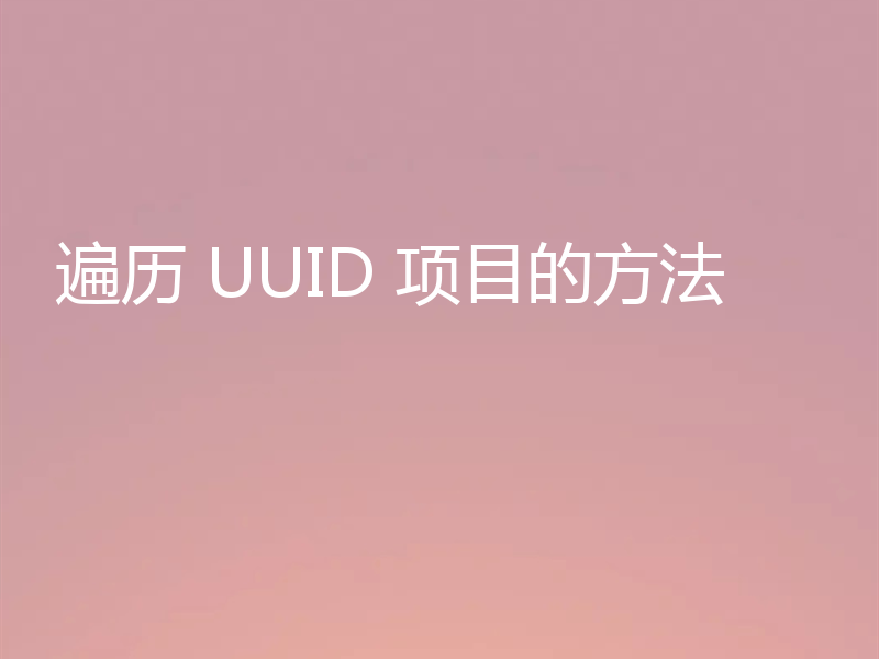 遍历 UUID 项目的方法