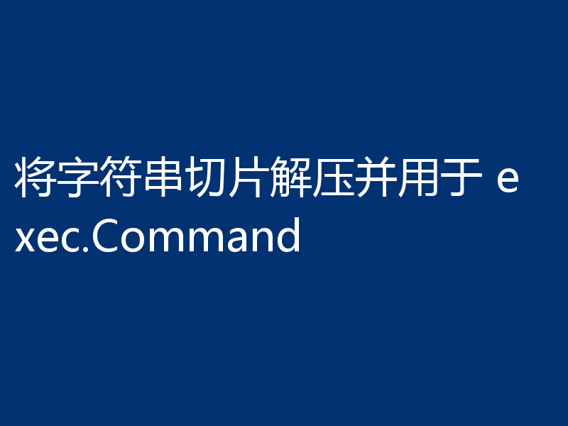 将字符串切片解压并用于 exec.Command