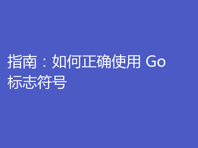 指南：如何正确使用 Go 标志符号