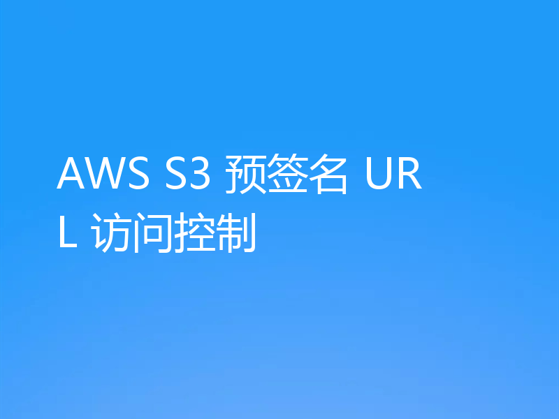 AWS S3 预签名 URL 访问控制